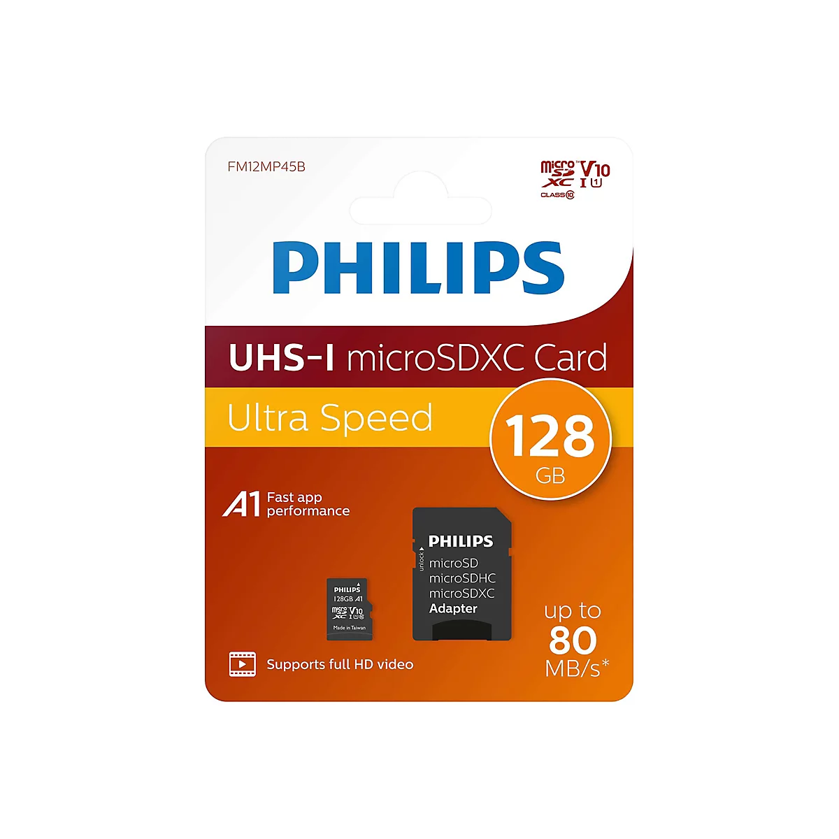 Philips FM12MP45B - Flash-Speicherkarte - 128 GB - UHS Class 1 / Class10 - SDXC