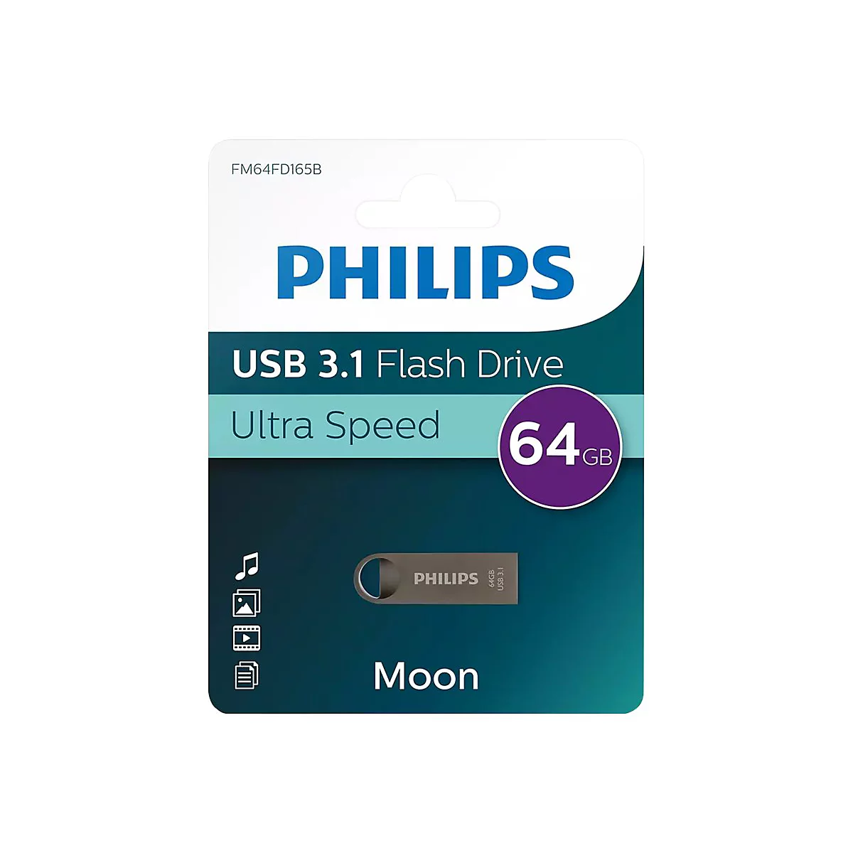Philips FM64FD165B Moon edition 3.1 - USB-Flash-Laufwerk - 64 GB - USB 3.1