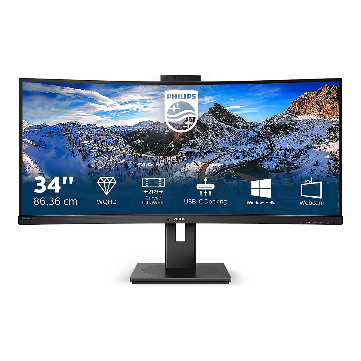 Philips P-line 346P1CRH - LED-Monitor - gebogen - 86 cm (34') - 3440 x 1440 WQHD @ 100 Hz - VA