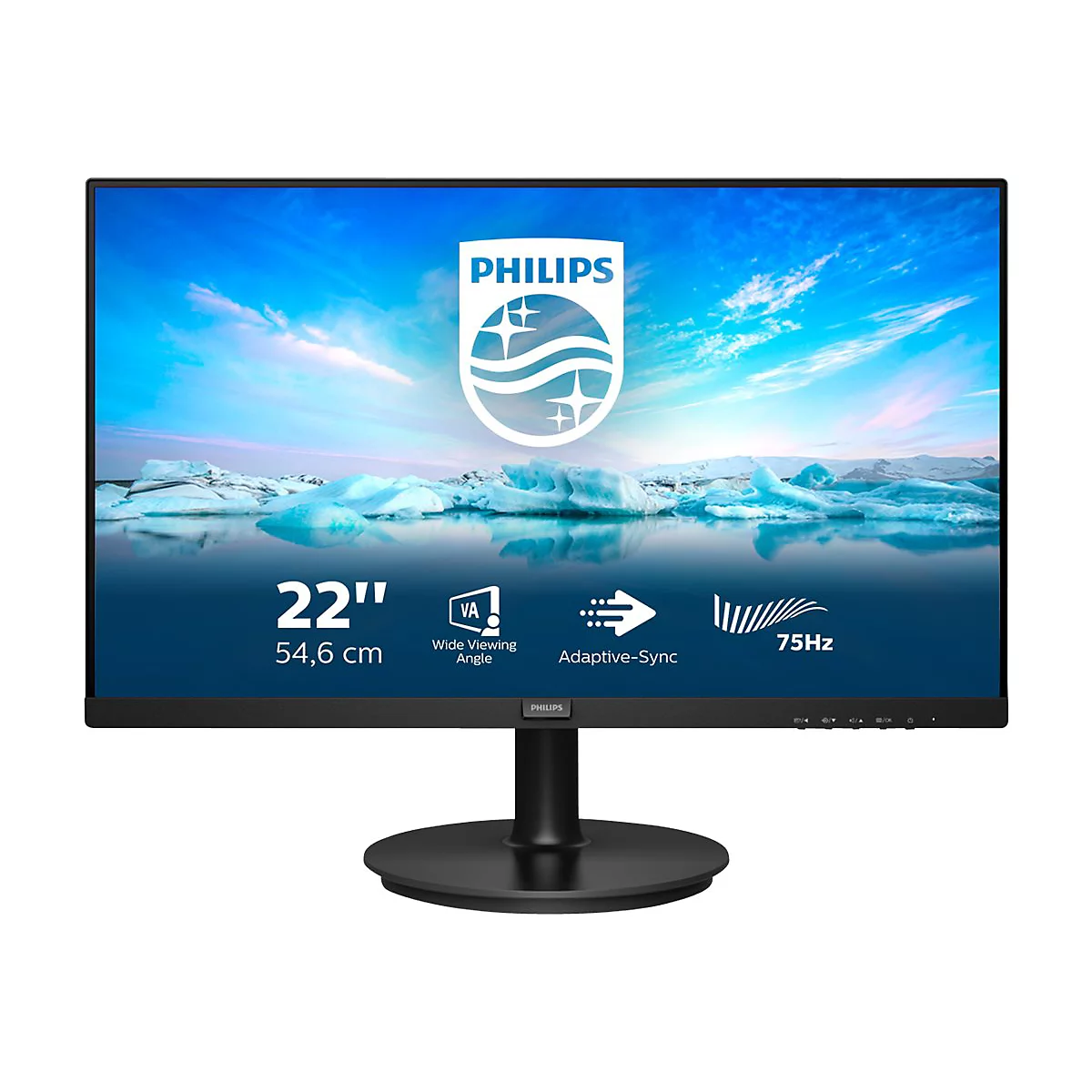 Philips V-line 222V8LA - LED-Monitor - 55.9 cm (22') (21.5' sichtbar) - 1920 x 1080 Full HD (1080p) @ 75 Hz - VA - 250 cd/m²
