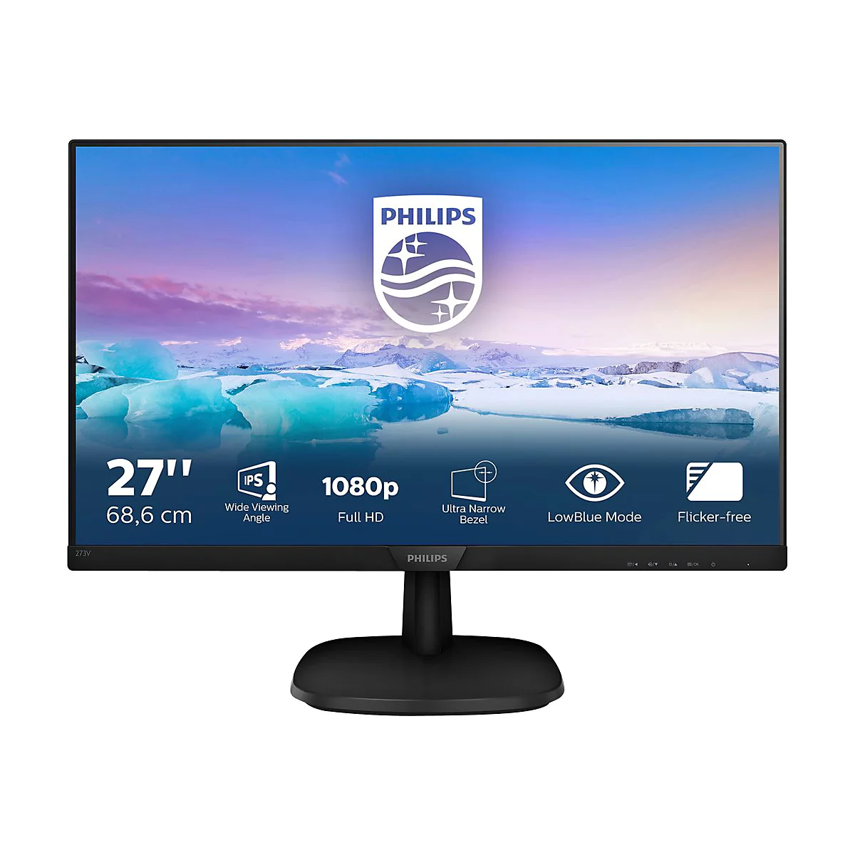 Philips V-line 273V7QDSB - LED-Monitor - 68.5 cm (27') - 1920 x 1080 Full HD (1080p) @ 60 Hz - IPS - 250 cd/m²