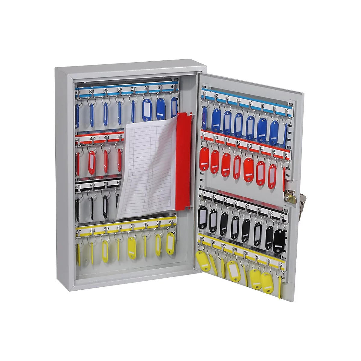 Phoenix KC0602K - Schlüsselschrank - 1 Türen - 64 Haken - Hellgrau