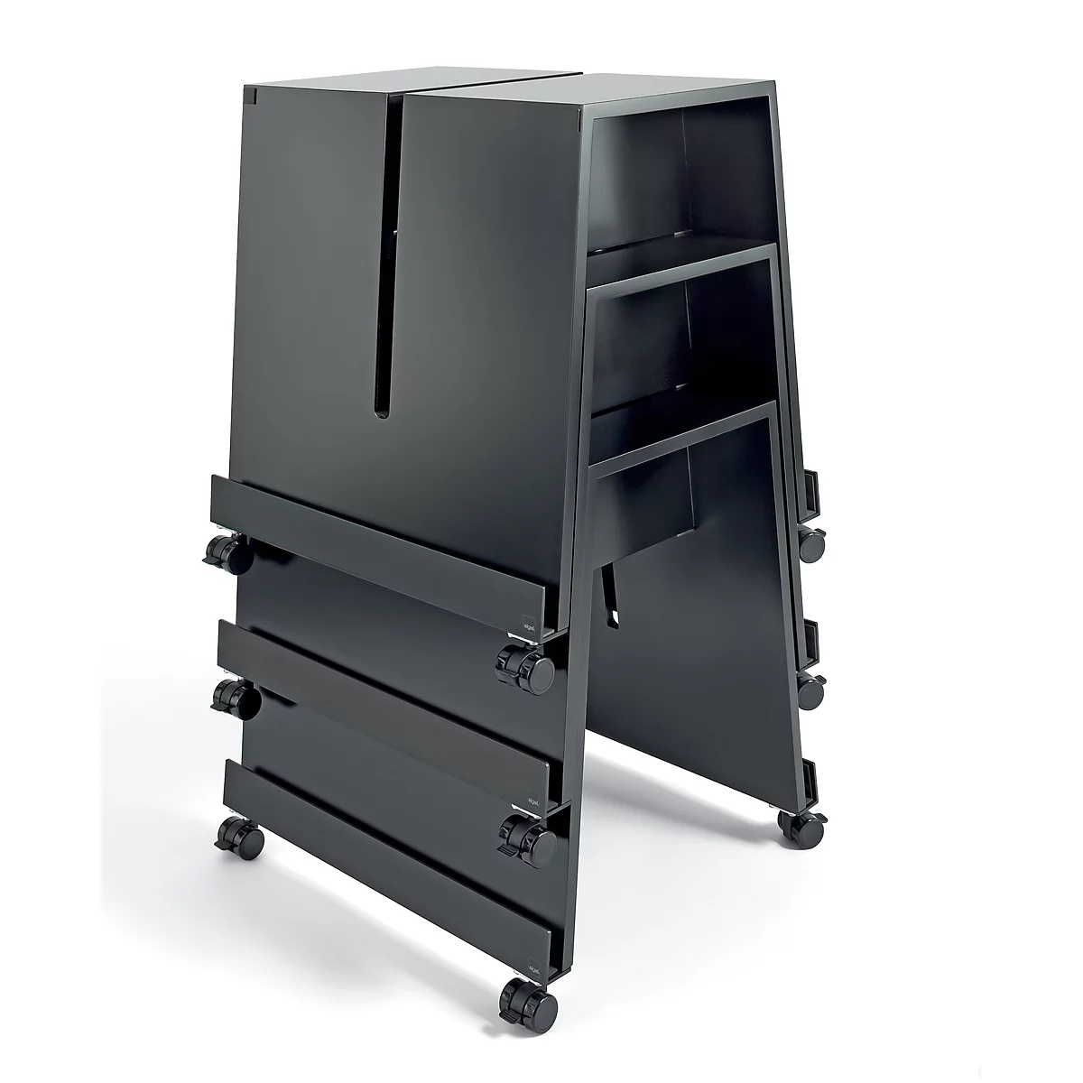 Pied mobile pour tableau Sigel Business, pour 1 - 2 tableaux, Support de rangement, l. 520 x P 600 x H 580 mm, noir