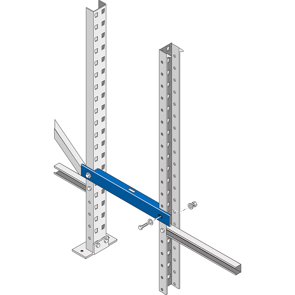 Pieza distanciadora, estantería para palets PR 600, profundidad marco 1100 mm, distancia 250 mm