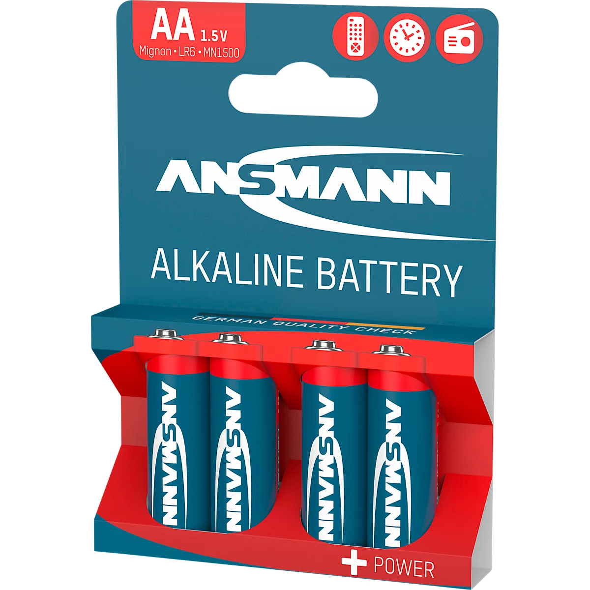 Pilas alcalinas Ansmann mignon AA, 4 unidades