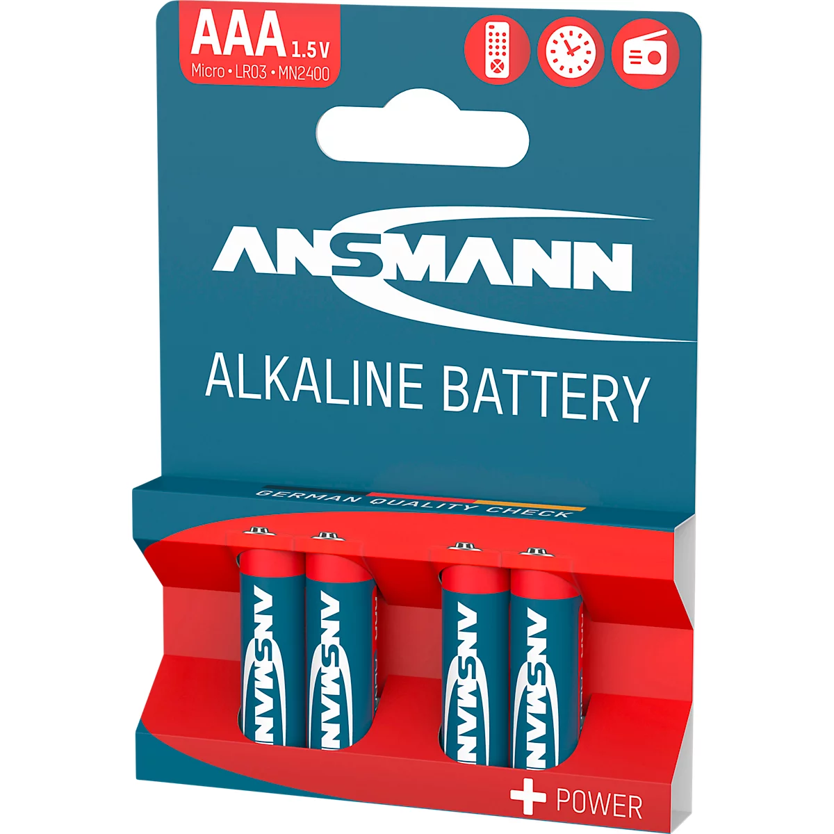 Pilas alcalinas Ansmann mignon AAA, 4 unidades