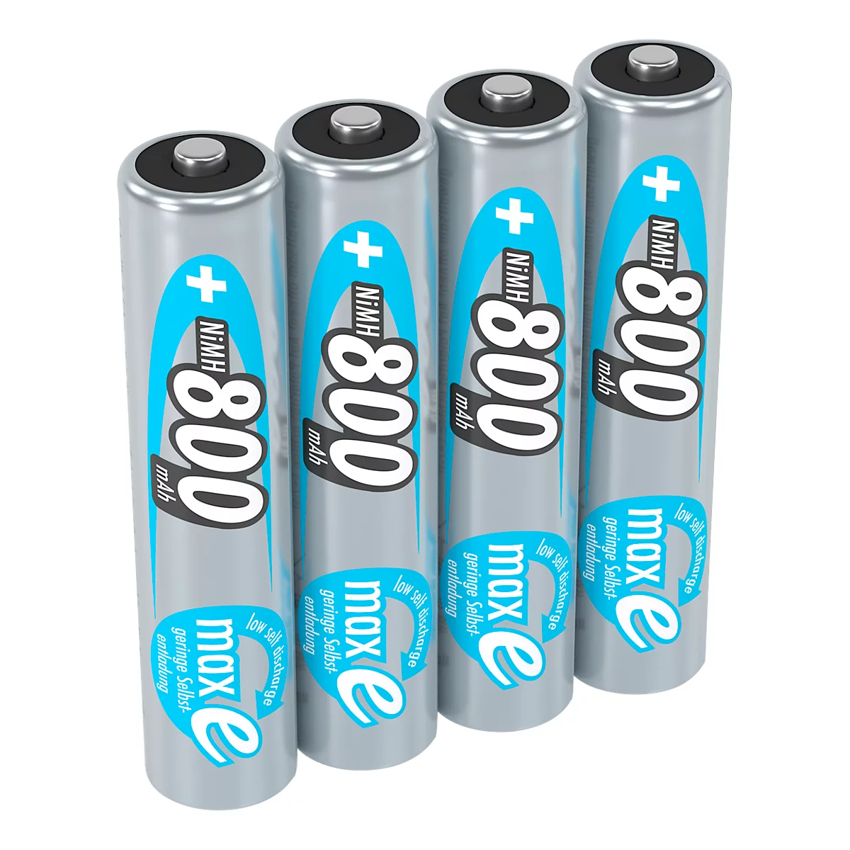 Pilas recargables de NiMH MaxE Micro AAA, 800 mAH, 4 unidades