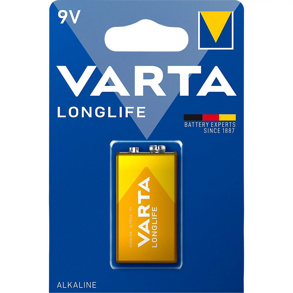 Pile E-Block VARTA Longlife, 9 V, très longue durée de vie, 1 pièce, alcaline manganèse