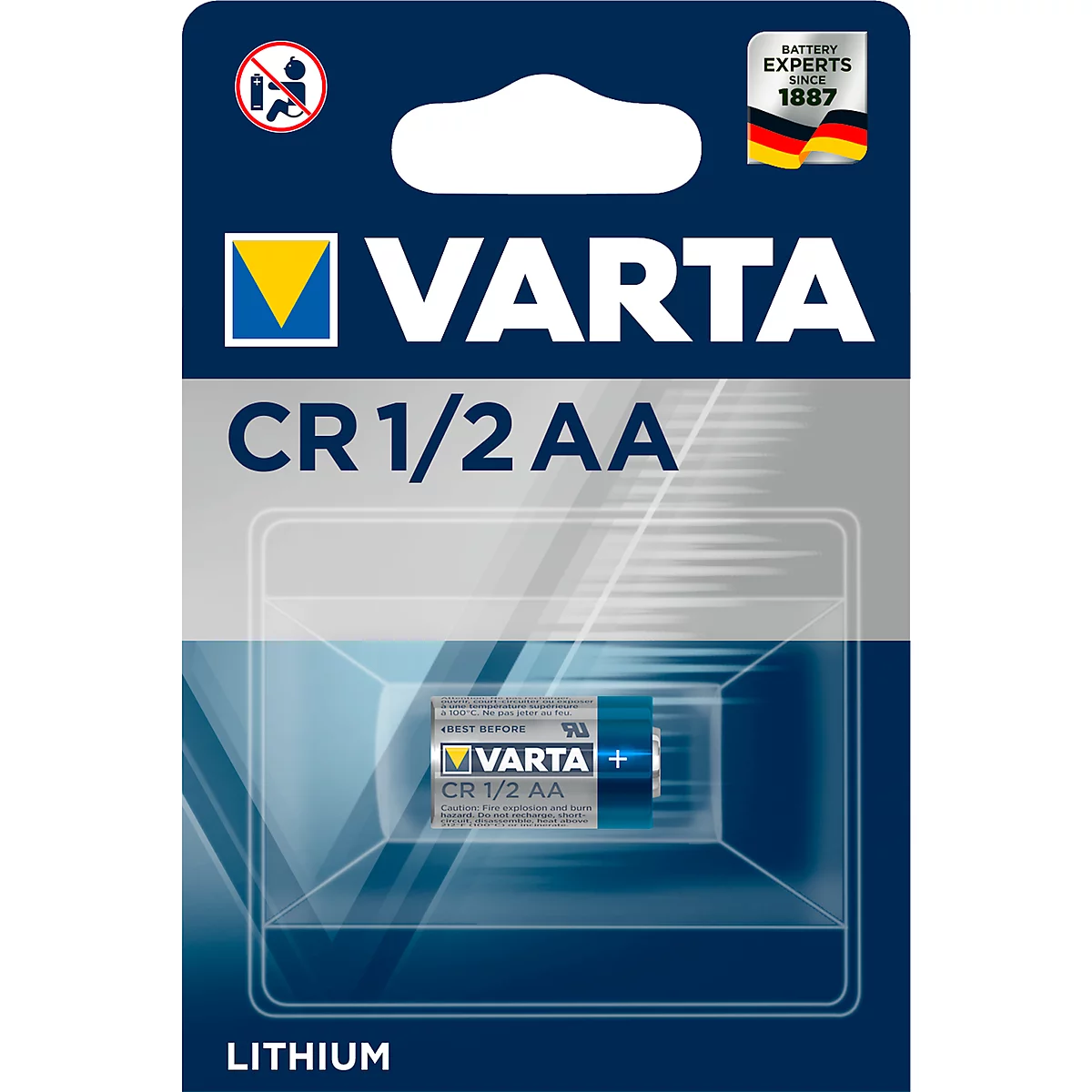 Pile spéciale CR14250 Electronics Varta, CR 1/2 AA, lithium, 3 V, 970 mAh