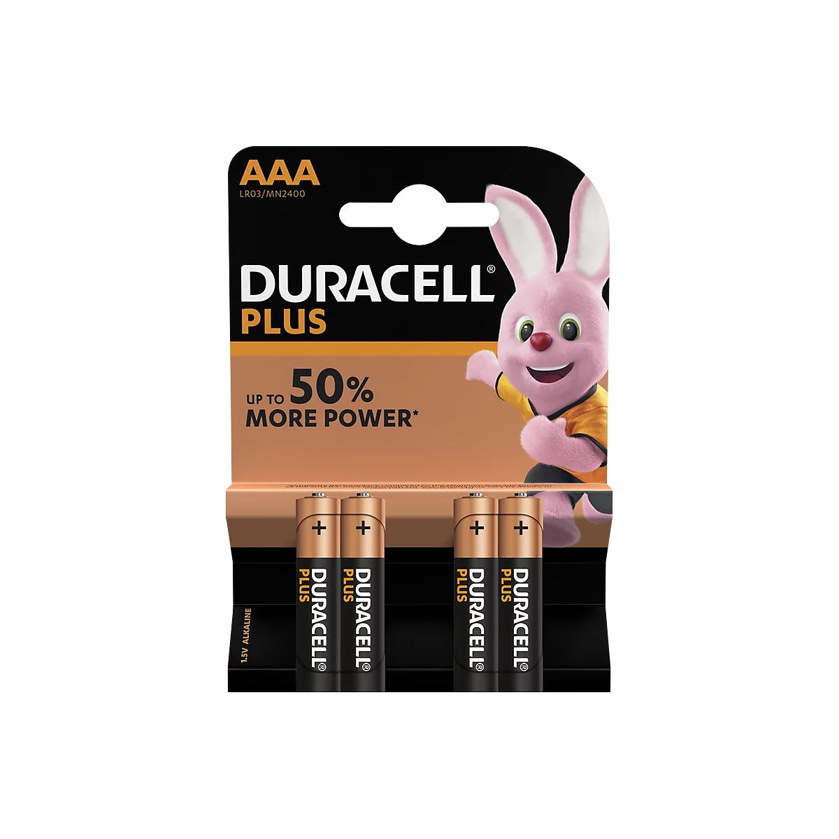 Piles Plus DURACELL®, Micro AAA, 1,5 V, 4 p.