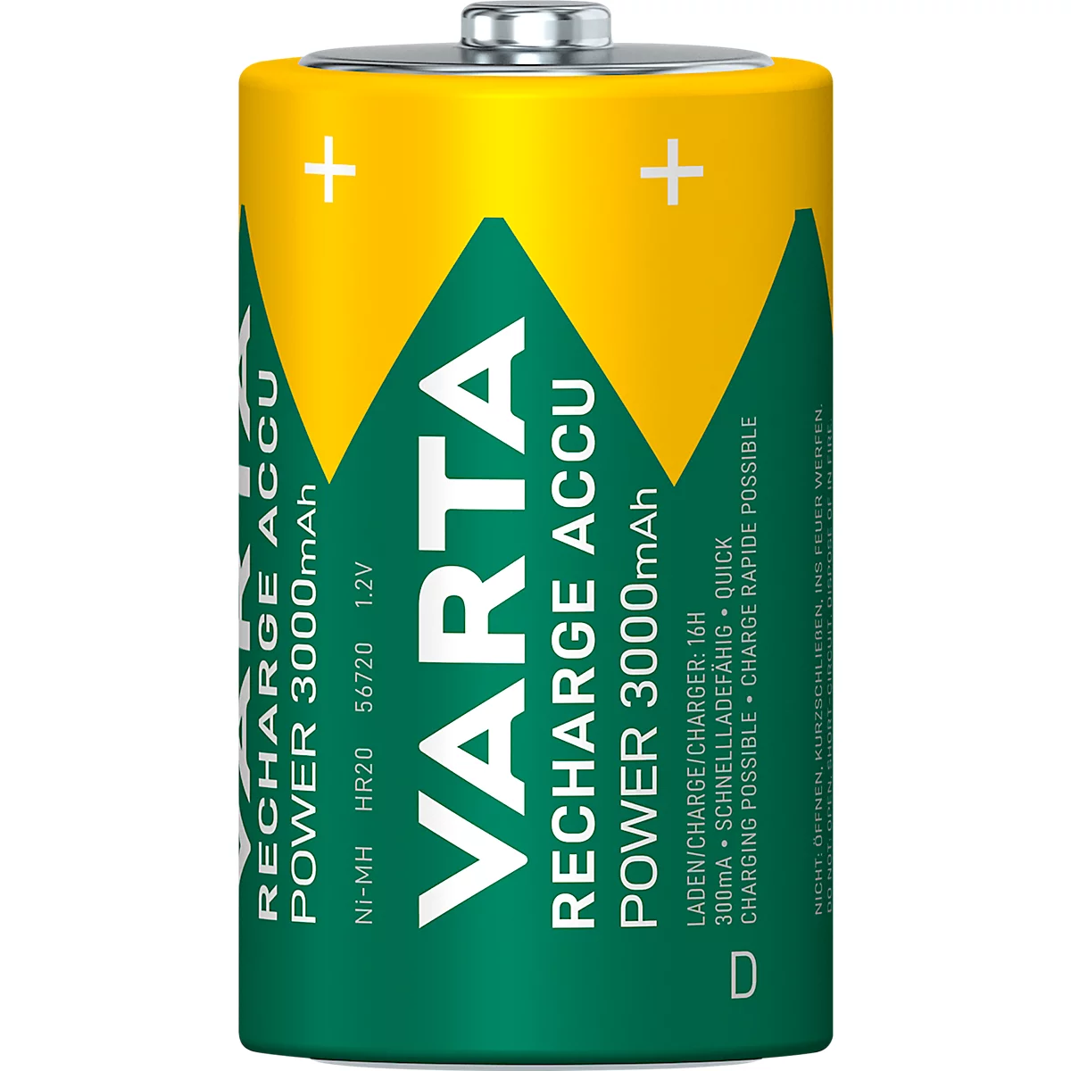 Piles rechargeables POWER PLAY LONGLIFE VARTA, Mono D, 2 p.
