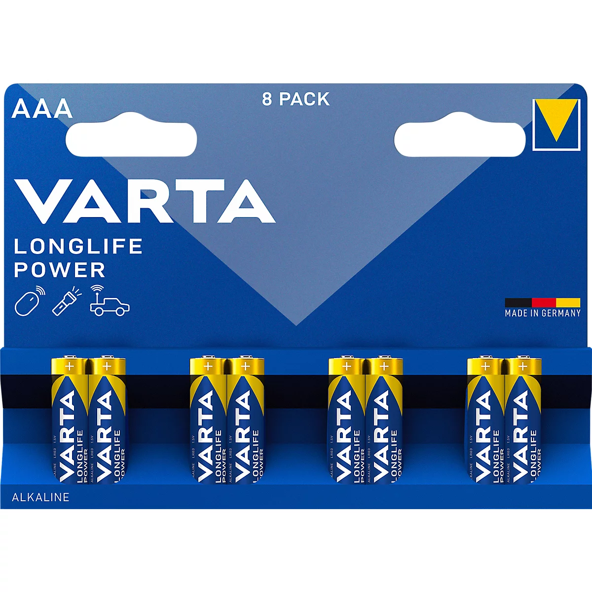 Piles VARTA Longlife Power, tension 1,5 V, extra longue durée, Micro AAA, 8 pièces