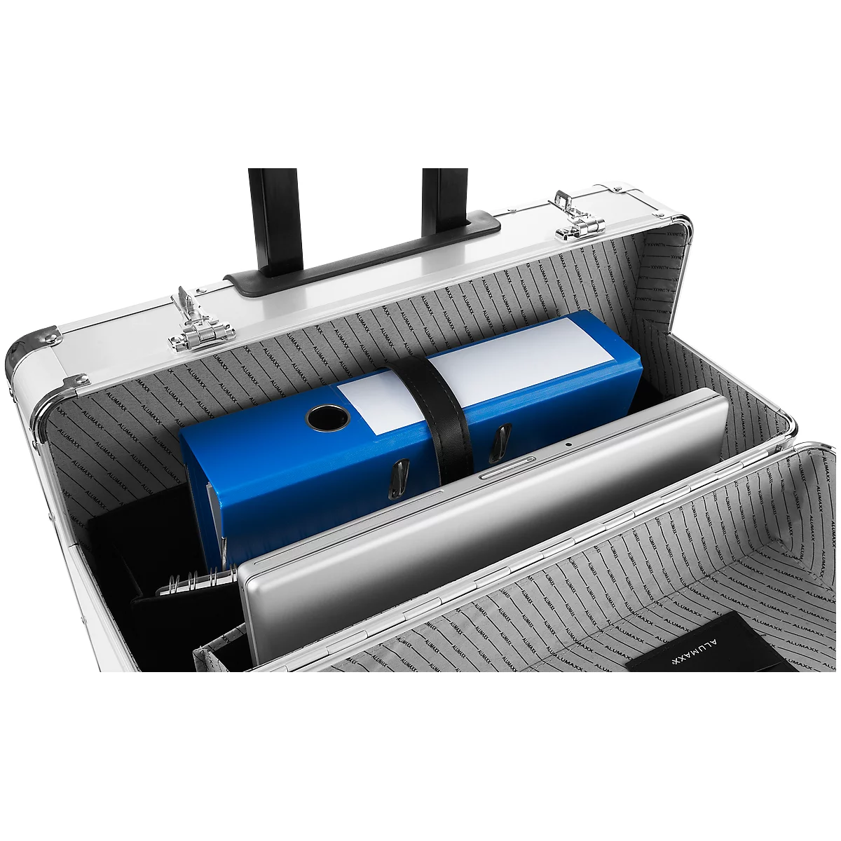 Pilot case ALUMAXX, avec poignée et roulettes, avec compartiment pour ordinateur portable, aluminium, argent