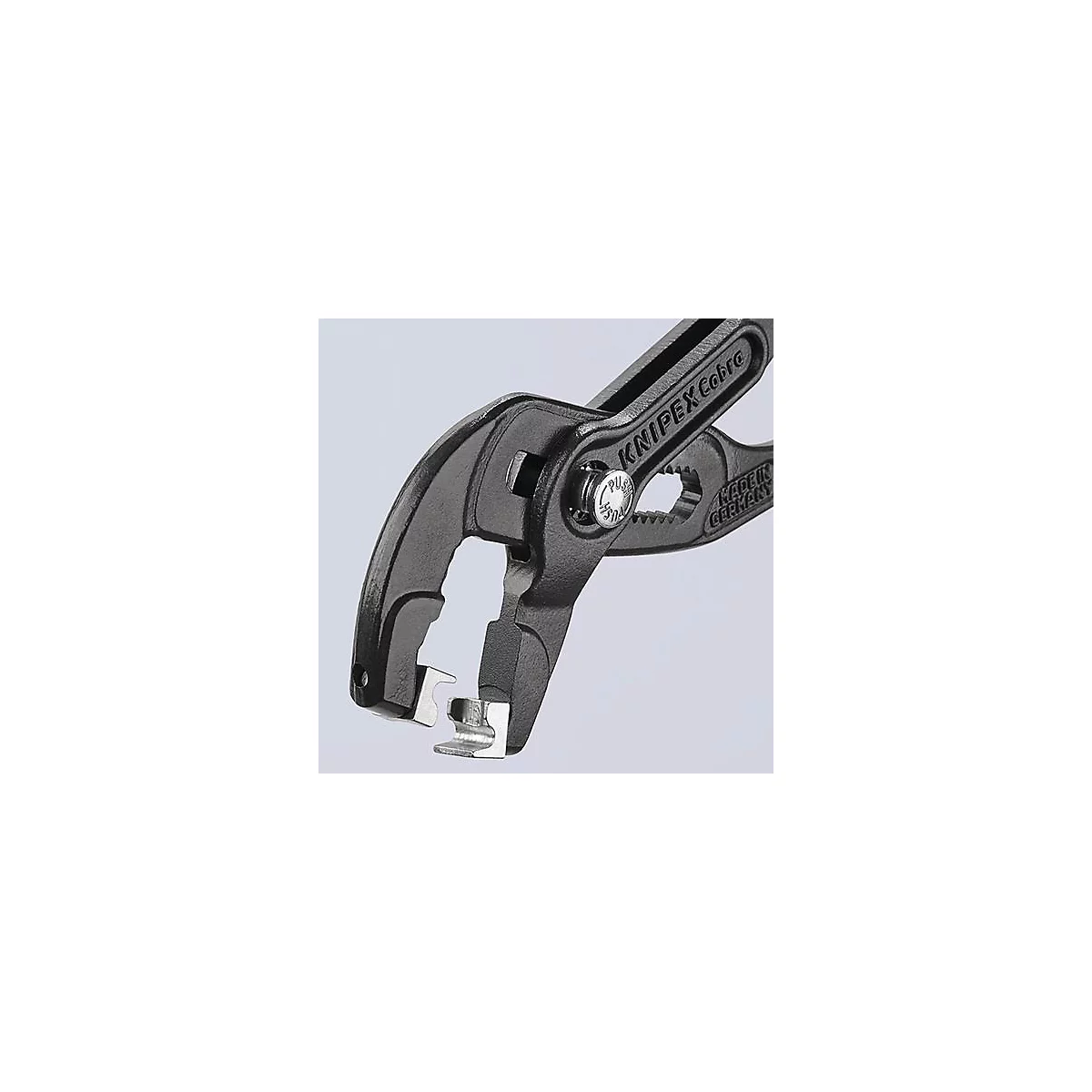 Pince à colliers pour tuyaux, longueur totale 180mm, tête grise, revêtement en cuivre KNIPEX