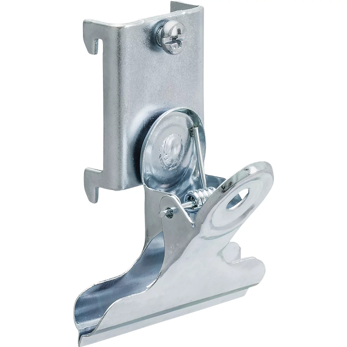Pince à documents WFI, pour plaques perforées avec dimensions de trous 9 x 9 mm &amp; distance entre les trous 38 mm, L 60 mm, acier, 5 pièces