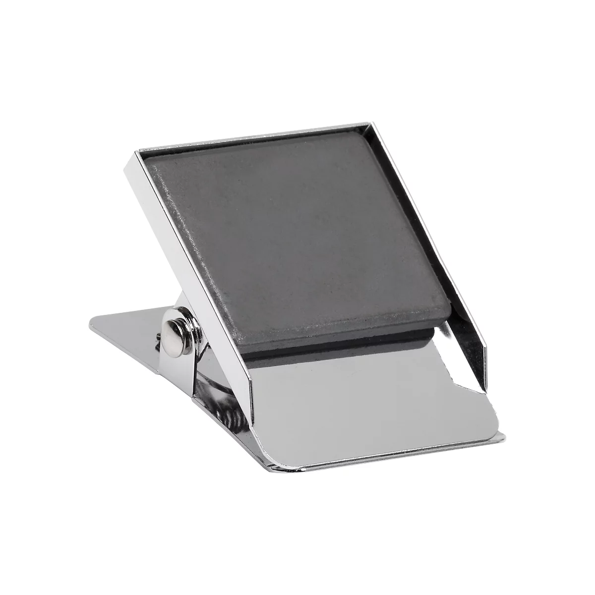 Pince à papier avec aimant, L 40 mm, largeur de serrage 23 mm, force de maintien 1,2 kg, argent léger