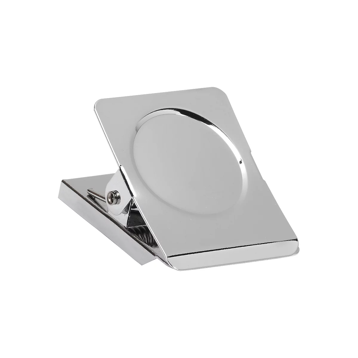 Pince à papier avec aimant, L 40 mm, largeur de serrage 23 mm, force de maintien 1,2 kg, argent léger