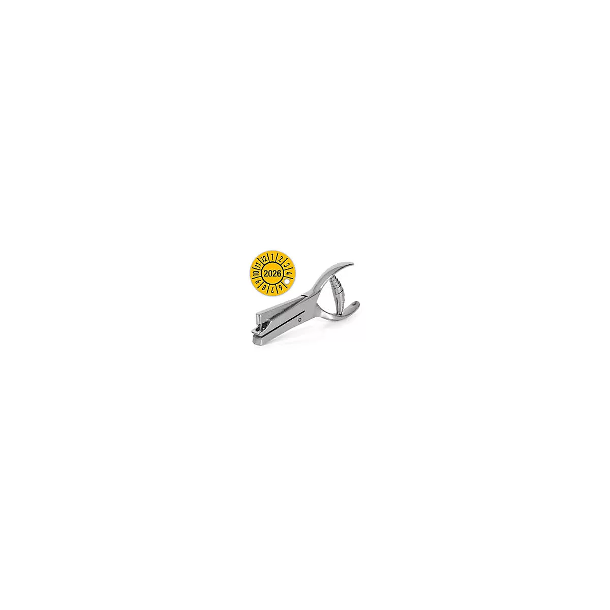 Pince à poinçonner moedel, poinçonnage triangulaire avec Ø 3,55 x 3,9 mm, profondeur de la bouche 50 mm, L 145 mm, acier nickelé, argenté