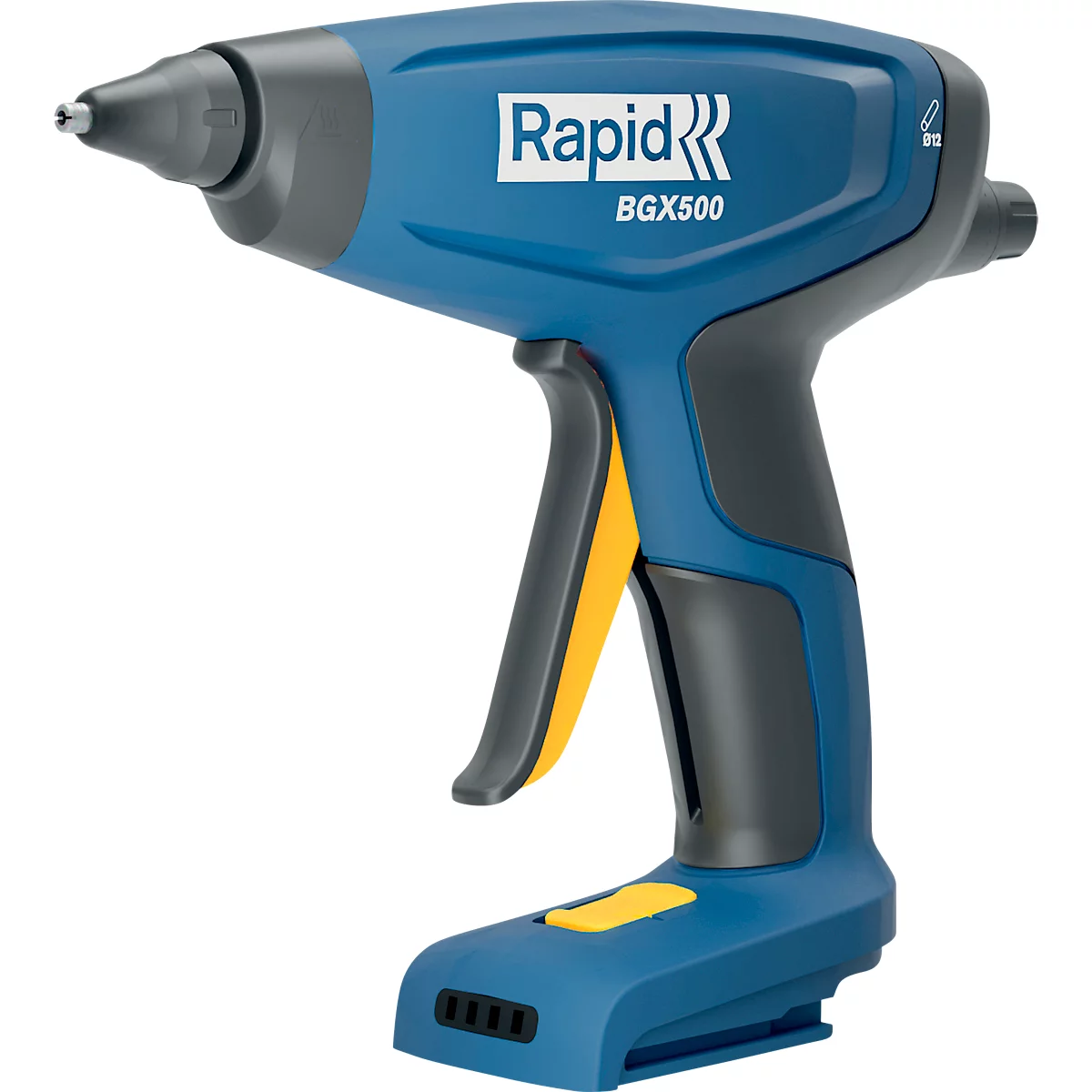 Pistolet à colle Rapid BGX500, affichage LED, poignée ergonomique, 2 bâtons de colle inclus, sans batterie
