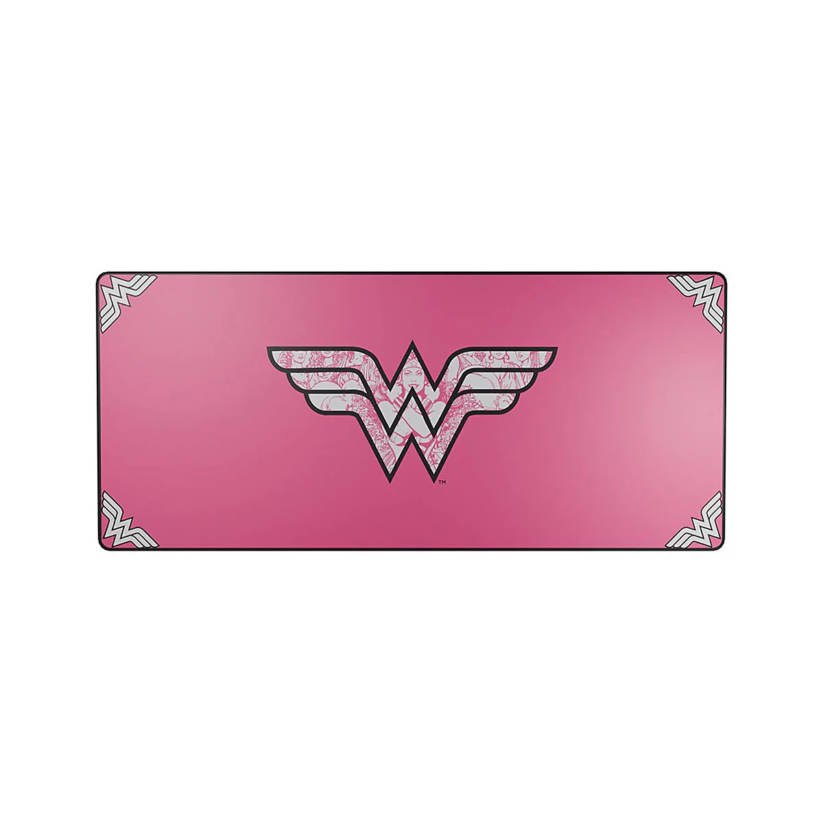 Rosa Mousepad mit Wonder Woman Logo.