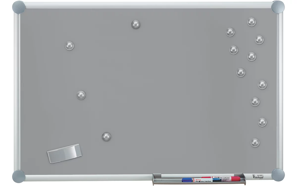Pizarra blanca 2000 MAULpro, plata, 900 x 1200 mm, con accesorios