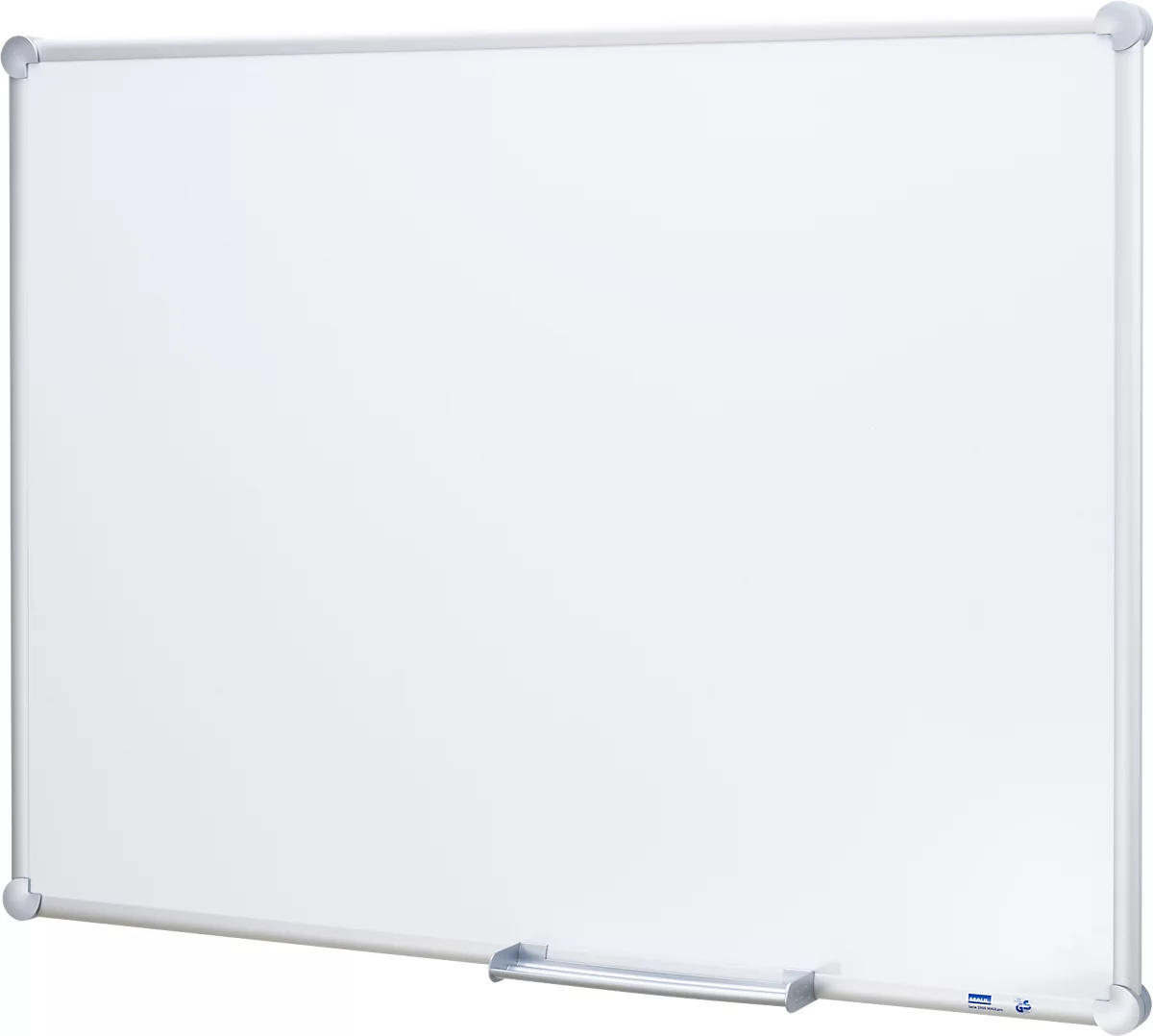 Pizarra blanca 2000 MAULpro, revestida de plástico blanco, magnética, marco plateado, An 1200 x Al 900 mm + juego de accesorios de 15 piezas