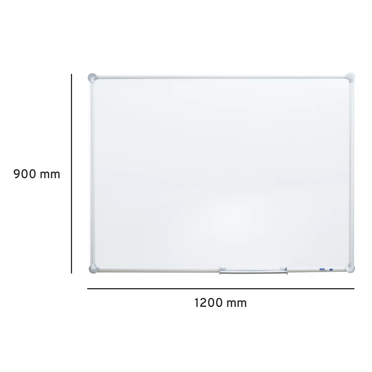 Pizarra blanca 2000 MAULpro, revestida de plástico blanco, magnética, marco plateado, An 1200 x Al 900 mm + juego de accesorios de 15 piezas