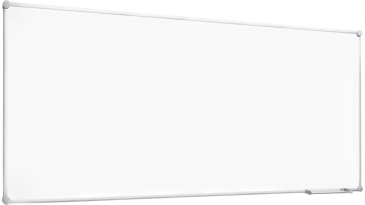 Pizarra blanca 2000 MAULpro, revestida de plástico blanco, marco de aluminio plateado, 1800 x 900 mm