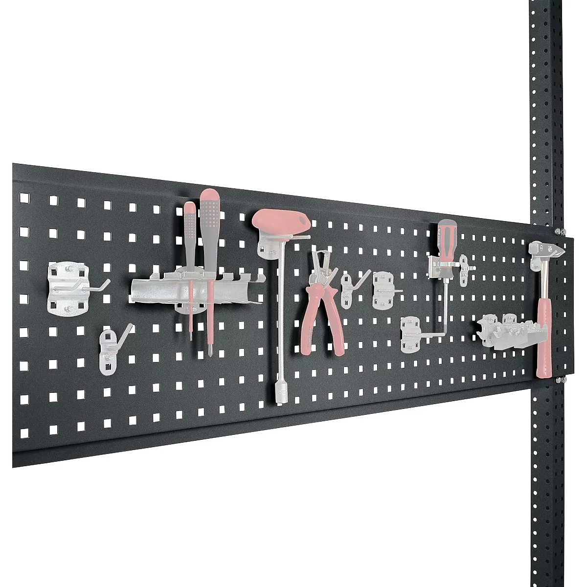 Placa perforada para herramientas, para anchura de mesa 1250 mm, para serie Universal/Profi, antracita RAL 7016