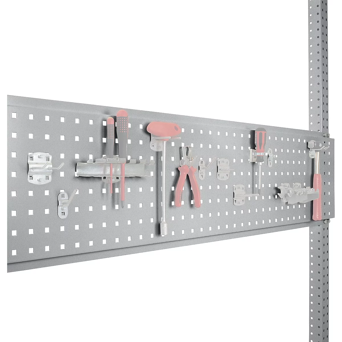 Placa perforada para herramientas, para anchura de mesa 1750 mm, para serie Universal/Profi, aluminio plateado RAL 9006