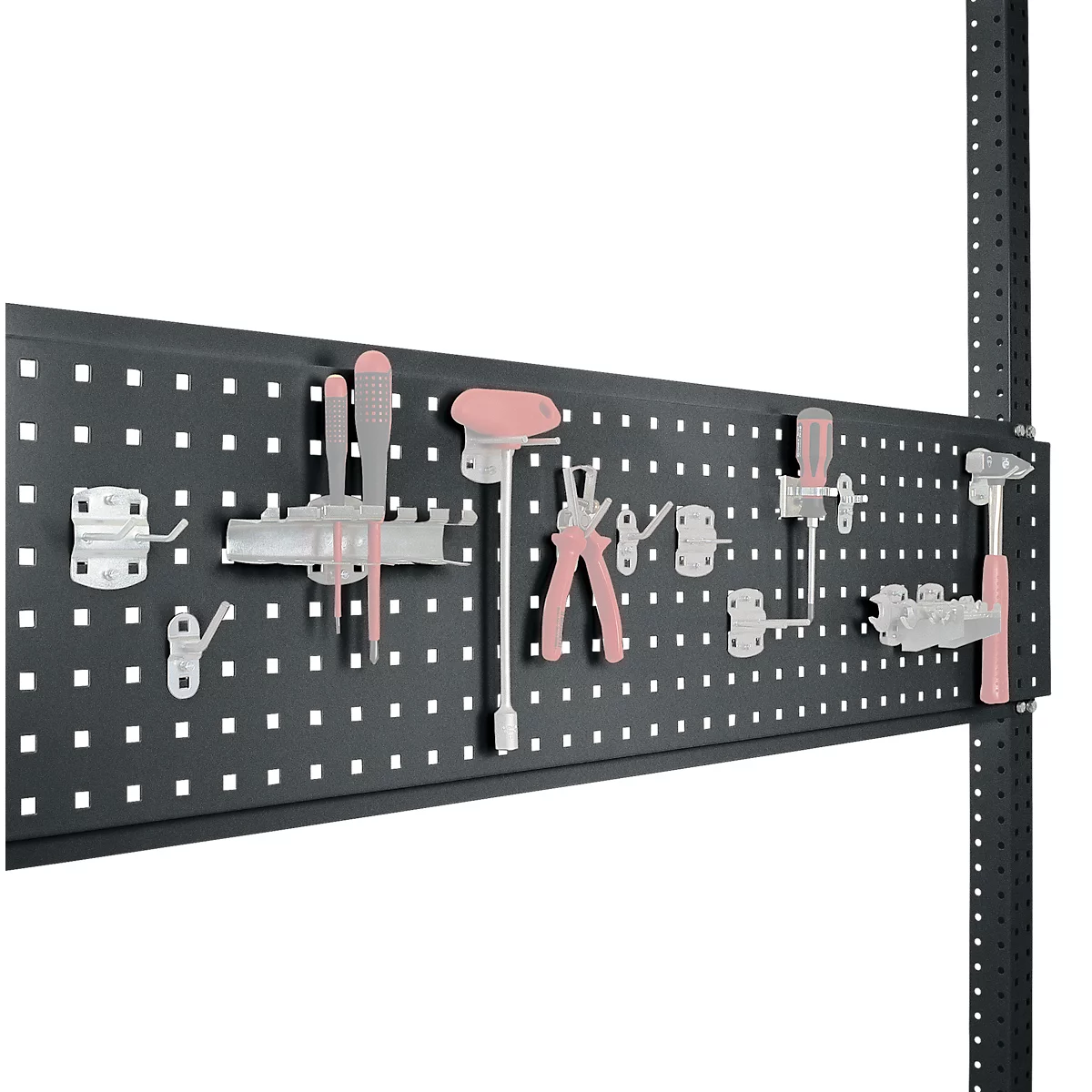 Placa perforada para herramientas, para anchura de mesa 1750 mm, para serie Universal/Profi, antracita RAL 7016