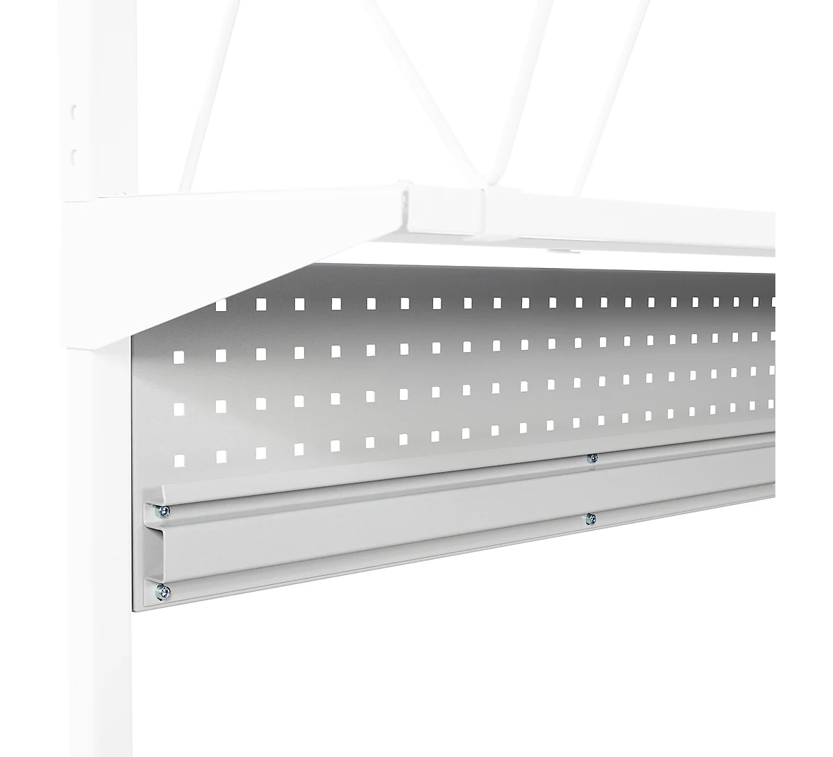 Placa perforada serie TPB, de acero, con perfil de caja, p. mesas de embalaje serie TPB, anchura de la mesa 1800 mm