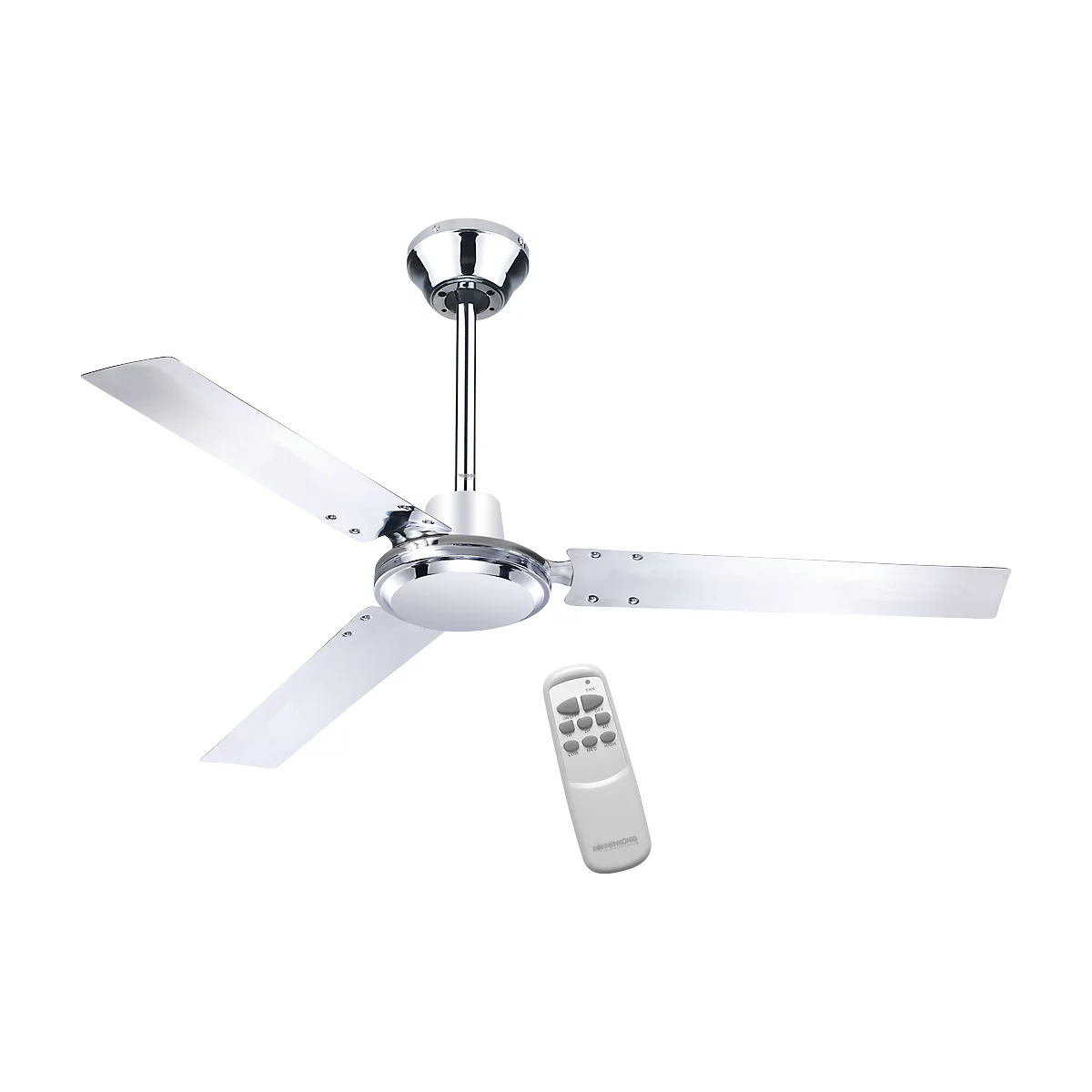 Plafondventilator Verona, 65 W, 3 snelheden, met afstandsbediening, chroom