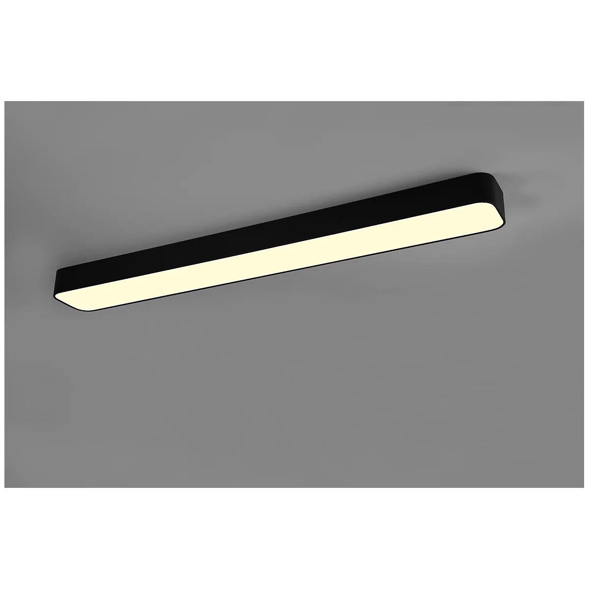 Plafonnier à LED RL Asterion, intensité lumineuse variable, 3800 lumens, 230 V, 2700-6500 kelvins, jusqu'à 25.000 h, L 1180 x P 140 x H 70 mm, métal, noir mat