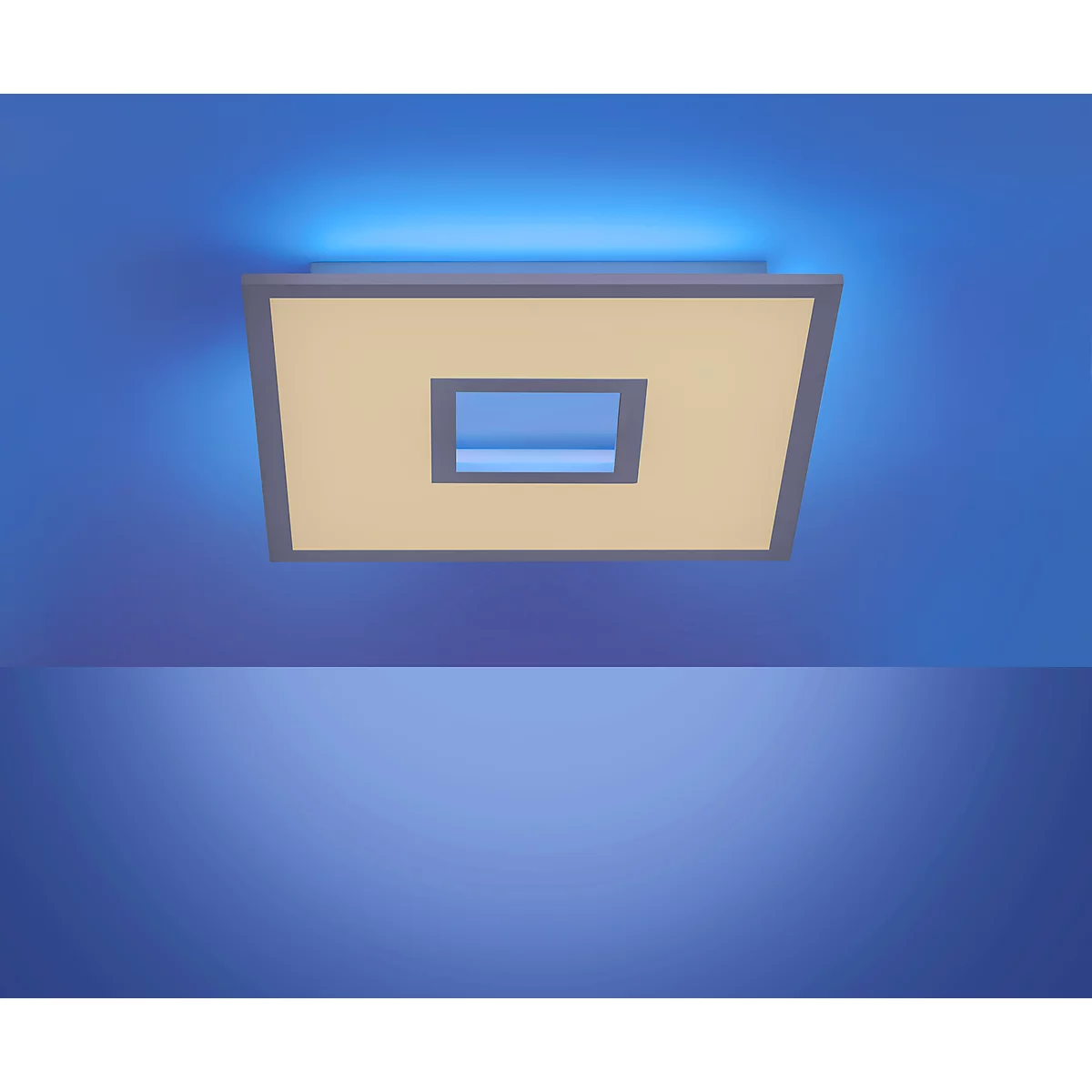 Plafonnier LED RECESS, 2 sources lumineuses, 2700-5000 K, changement RGB &amp; gestion de la lumière CCT, 22+5 W, L 450 x W 450 mm