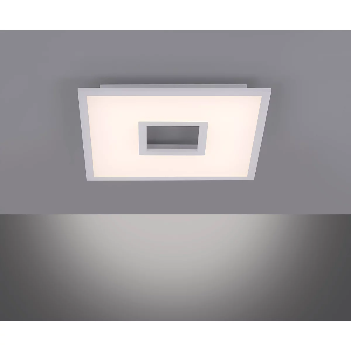 Plafonnier LED RECESS, 2 sources lumineuses, 2700-5000 K, changement RGB &amp; gestion de la lumière CCT, 22+5 W, L 450 x W 450 mm