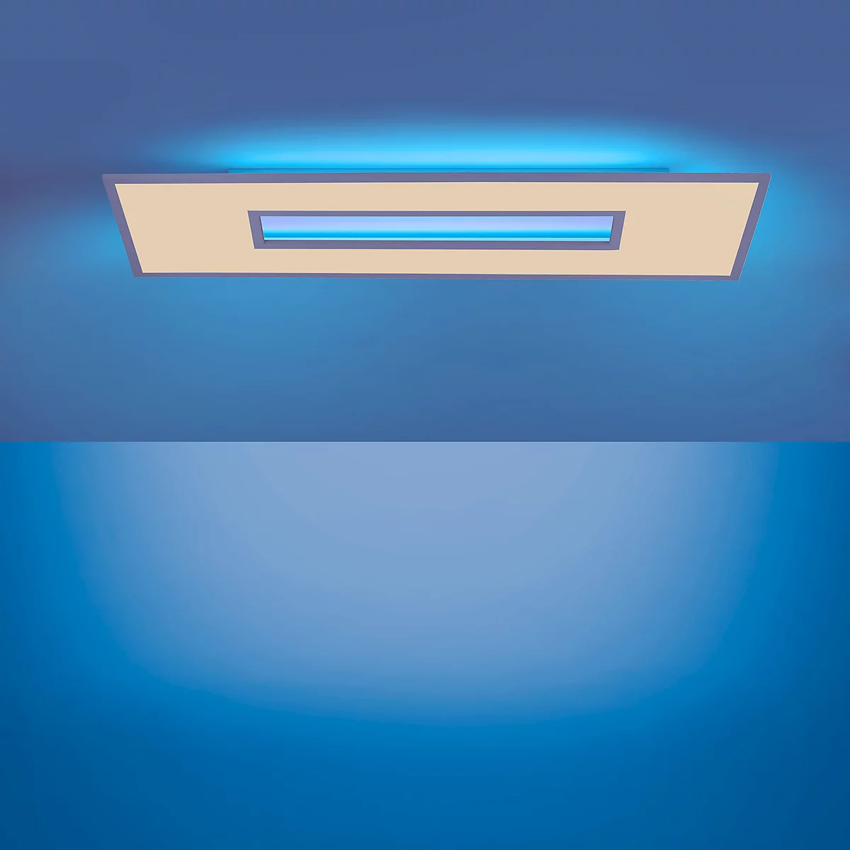 Plafonnier LED RECESS, 2 sources lumineuses, 2700-5000 K, changement RGB &amp; gestion de la lumière CCT, 37+9 W, L 1200 x W 400 mm