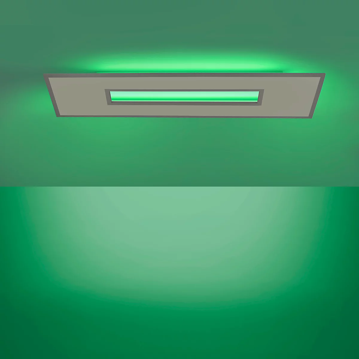 Plafonnier LED RECESS, 2 sources lumineuses, 2700-5000 K, changement RGB &amp; gestion de la lumière CCT, 37+9 W, L 1200 x W 400 mm