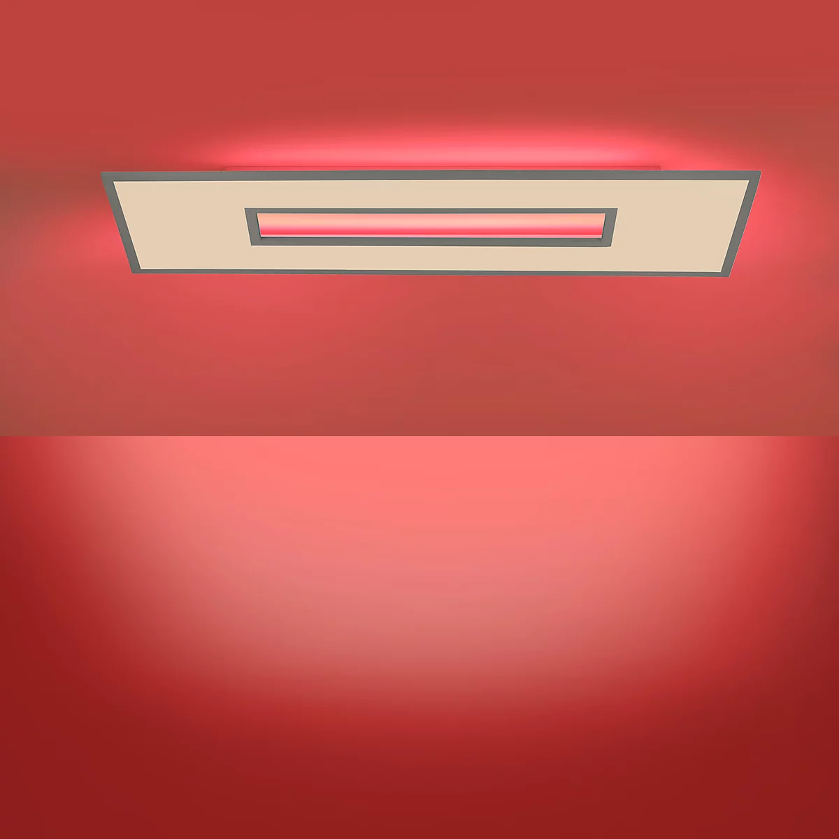 Plafonnier LED RECESS, 2 sources lumineuses, 2700-5000 K, changement RGB &amp; gestion de la lumière CCT, 37+9 W, L 1200 x W 400 mm