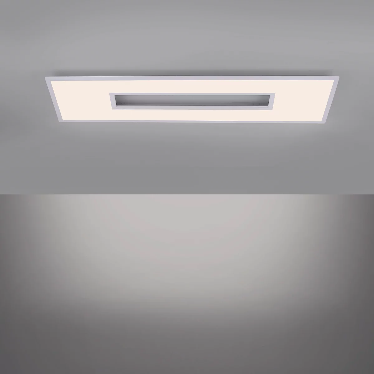 Plafonnier LED RECESS, 2 sources lumineuses, 2700-5000 K, changement RGB &amp; gestion de la lumière CCT, 37+9 W, L 1200 x W 400 mm