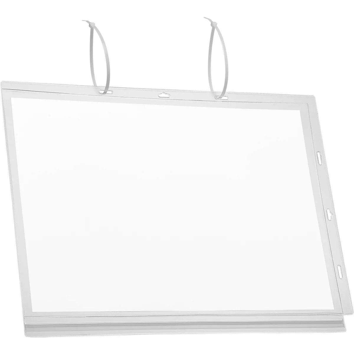 Plakattasche Durable, A3 Hoch- & Querformat, 2-seitig, für bis zu 2 Blatt, Kabelbinder, wasserdicht, B 350 x T 0,6 x H 460 mm, transparent, 5 Stück