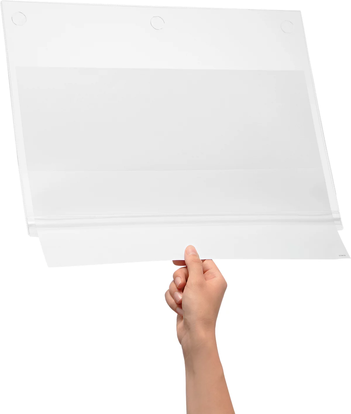 Plakattasche Durable, A3 Hoch- & Querformat, 2-seitig, für bis zu 2 Blatt, selbstklebend, wasserdicht, B 335 x T 0,6 x H 445 mm, transparent, 5 Stück