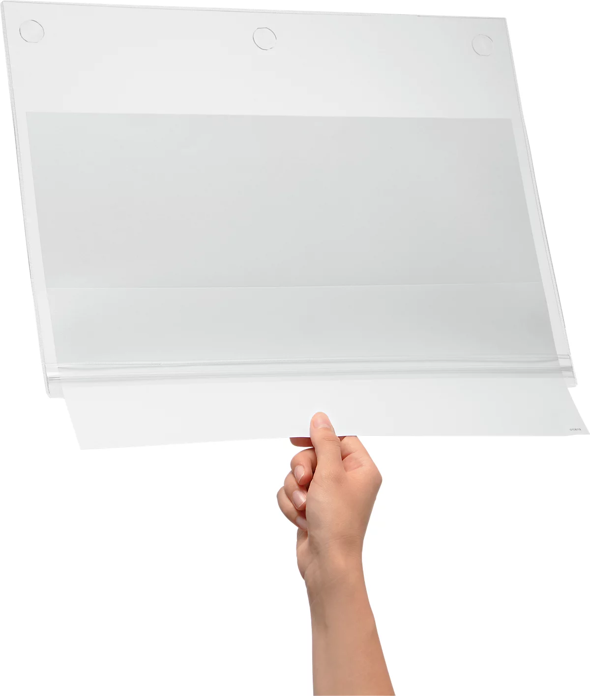 Plakattasche Durable, A4 Hoch- & Querformat, 2-seitig, für bis zu 2 Blatt, selbstklebend, wasserdicht, B 247 x T 0,6 x H 325 mm, transparent, 5 Stück