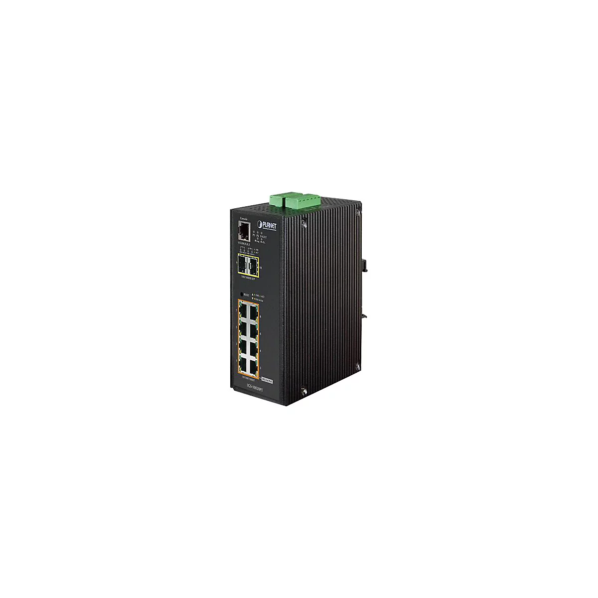 PLANET IGS-10020PT - Switch - managed - 8 x 10/100/1000 (PoE) + 2 x Gigabit SFP - an DIN-Schiene montierbar, wandmontierbar - PoE (130 W)