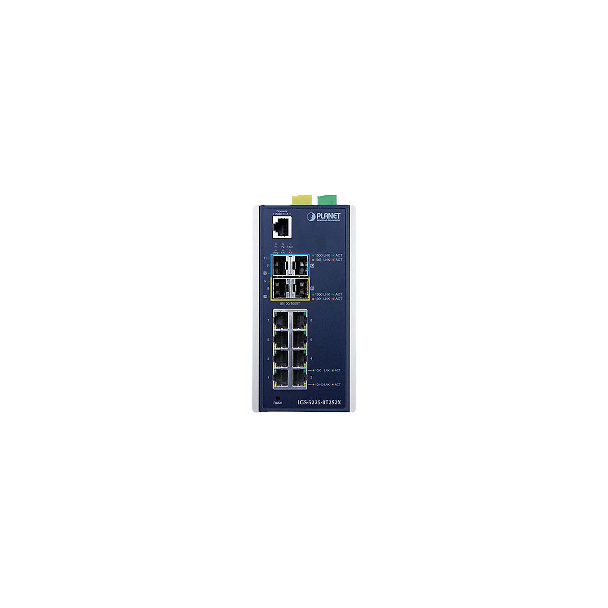 PLANET IGS-5225-8T2S2X - Switch - L3 - managed - 8 x 10/100/1000 + 2 x Gigabit SFP + 2 x 10 Gigabit SFP+ - an DIN-Schiene montierbar, wandmontierbar