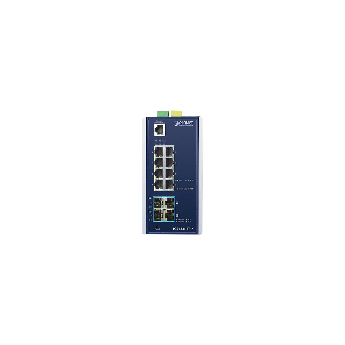 PLANET IGS-6325-8T4X - Switch - L3 - managed - 8 x 10/100/1000 + 4 x 10 Gigabit SFP+ - an DIN-Schiene montierbar, wandmontierbar
