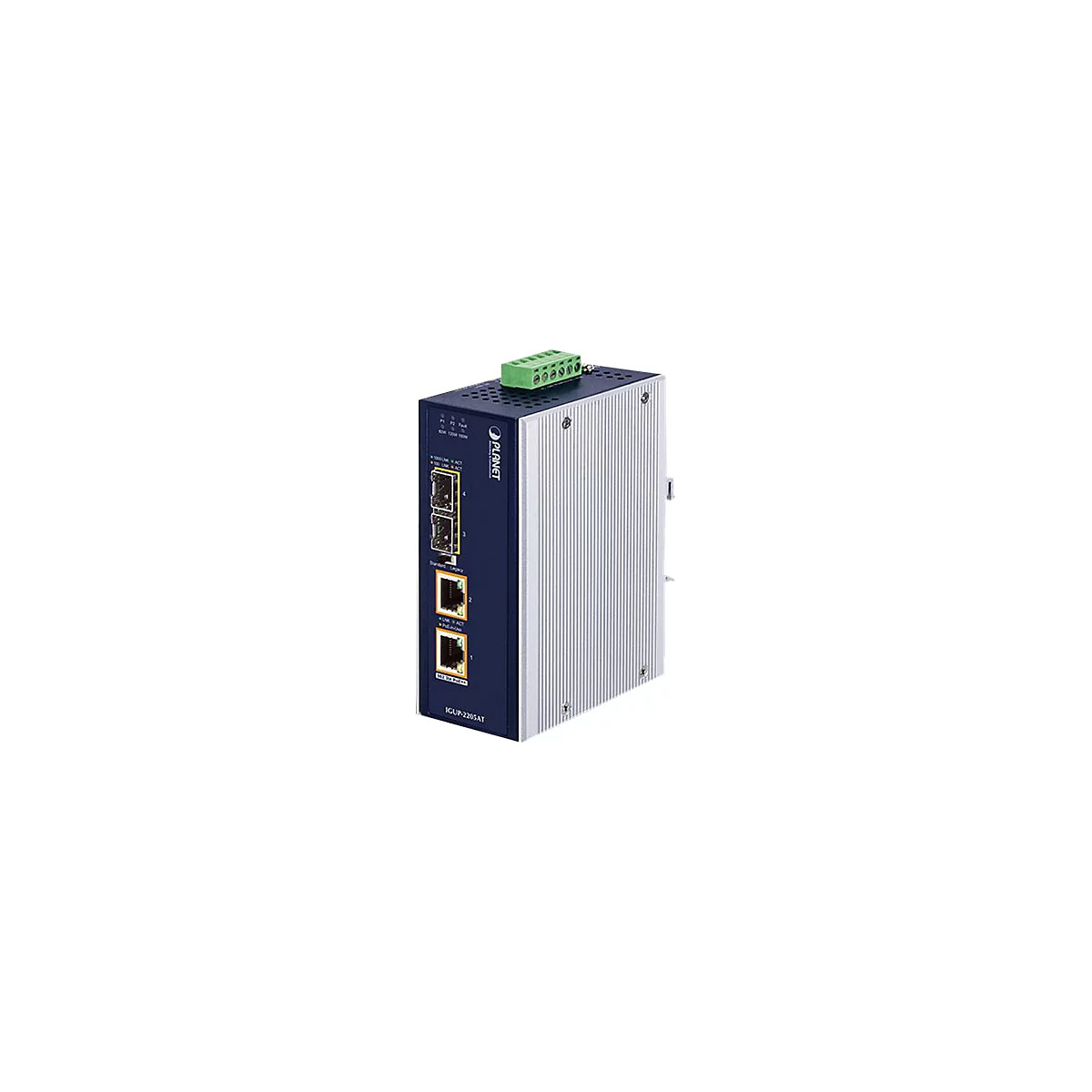 PLANET IGUP-2205AT - Medienkonverter - 1GbE - 10Base-T, 1000Base-LX, 1000Base-SX, 100Base-TX, 1000Base-T, 1000Base-BX - RJ-45 / SFP (mini-GBIC) - bis zu 120 km