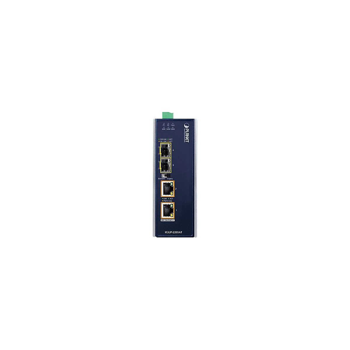PLANET IGUP-2205AT - Medienkonverter - 1GbE - 10Base-T, 1000Base-LX, 1000Base-SX, 100Base-TX, 1000Base-T, 1000Base-BX - RJ-45 / SFP (mini-GBIC) - bis zu 120 km