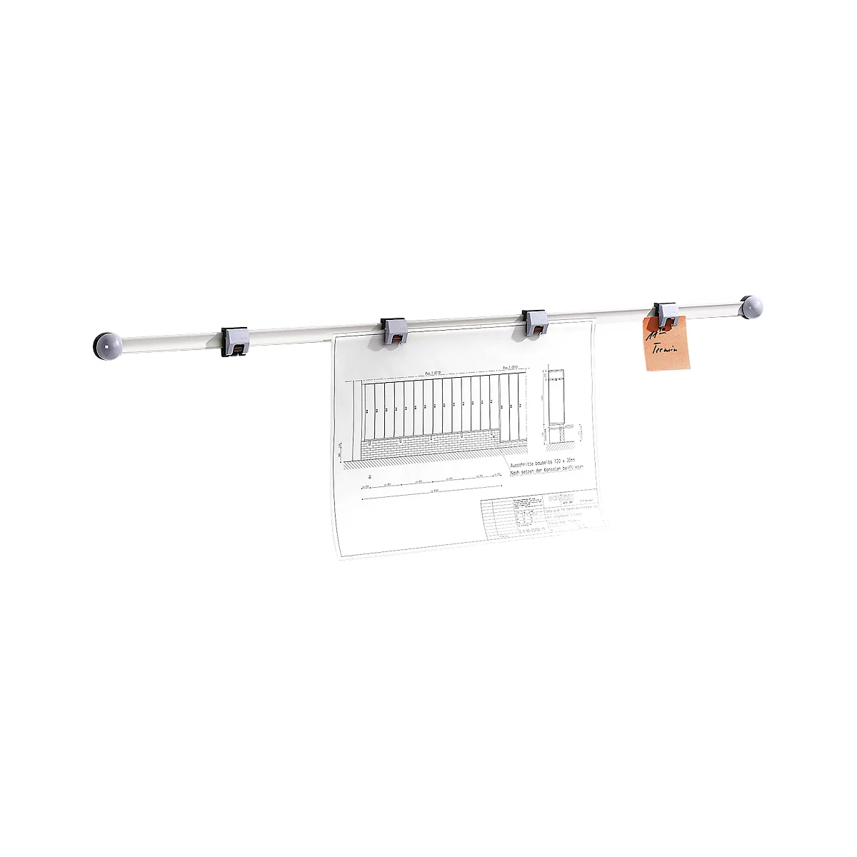 Planhalter Wandschiene, lichtgrau