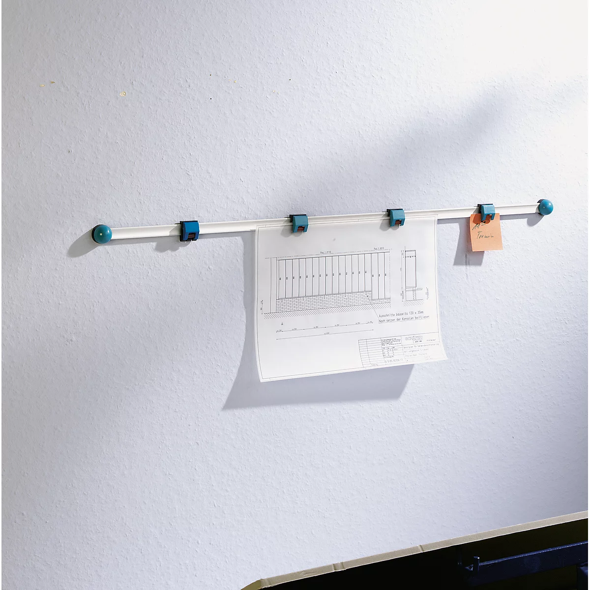 Planhalter Wandschiene, lichtgrau